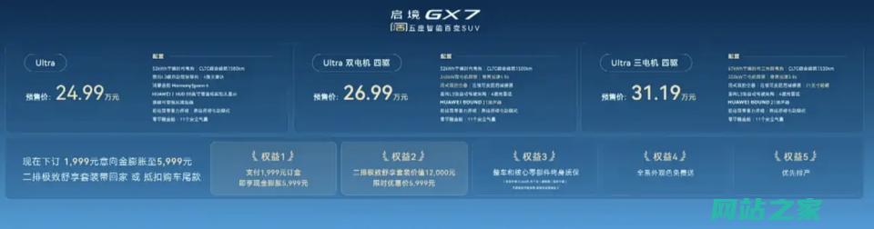 广汽启境GX7预售24.99-31.19万，四激光雷达，三电机增程